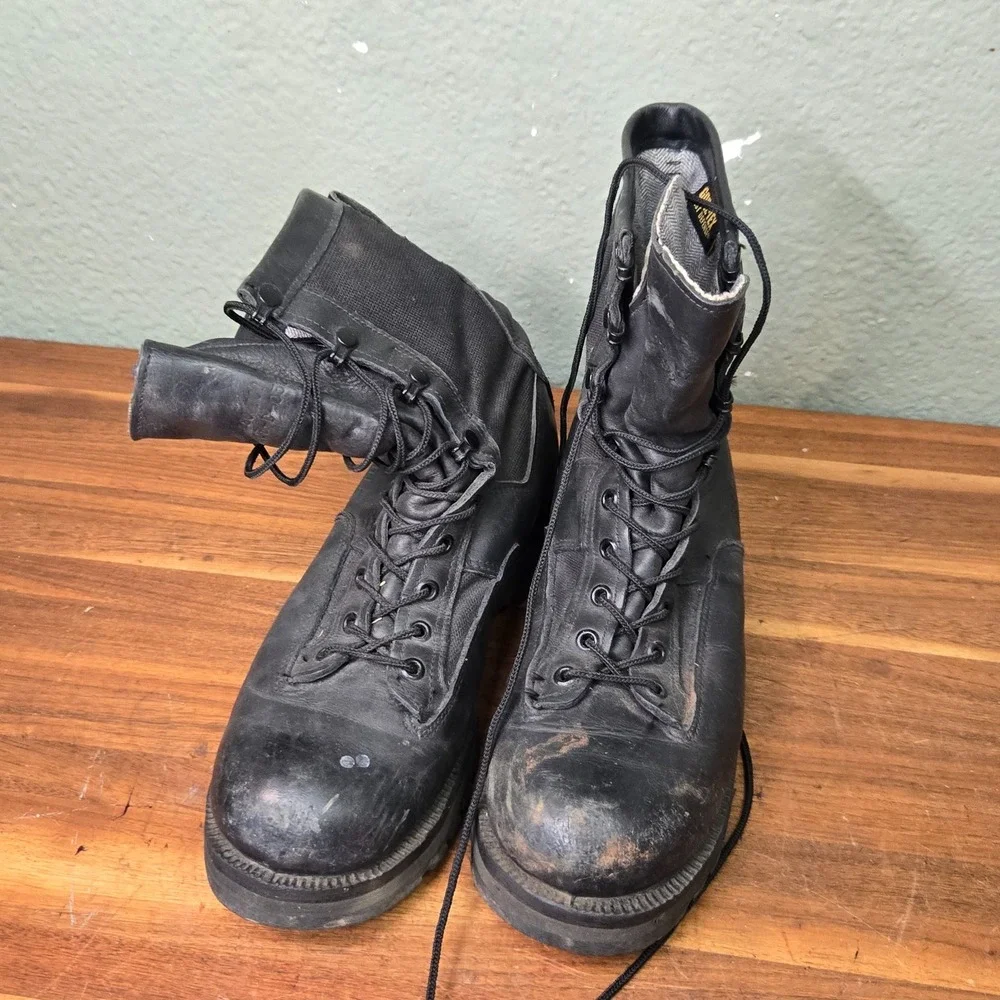 Belleville GICB GORE-TEX Combat Boots Black Leather Canvas Vibram  no tag READ